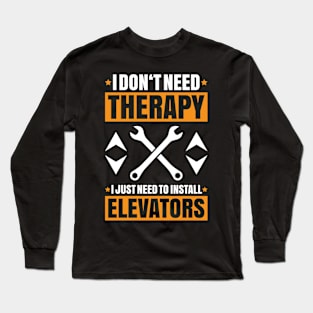 Elevator Mechanic Elevator Installer Long Sleeve T-Shirt